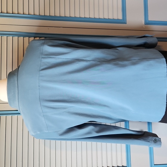 Petite Sophisticate Teal Button-Down Blouse - Picture 9 of 13